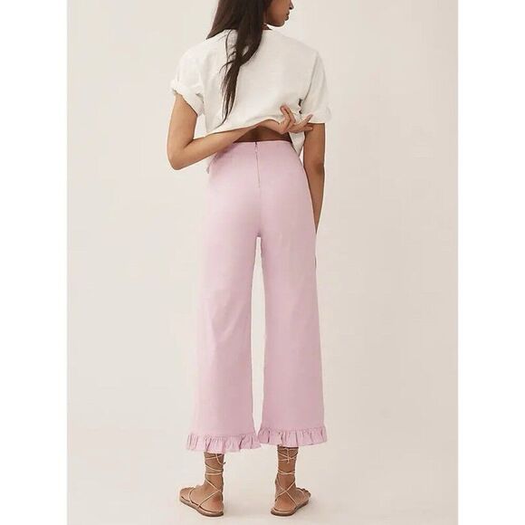 Anthropologie Colette Magic Fabric Ruffled Crop Wide-Leg Pants Maeve Womens 25 - Picture 11 of 11
